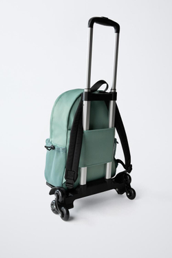 ZARA ШКОЛЬНЫЙ РЮКЗАК С СЕТКОЙ, ЗЕЛЕНЫЙ