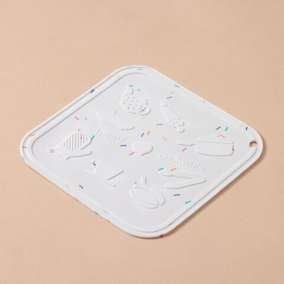 Белая подставка под горячее «Конфетти» (17,4х17,4 см) (Цвет: не задано)