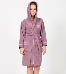 Халат подростковый с капюшоном Queen лиловый