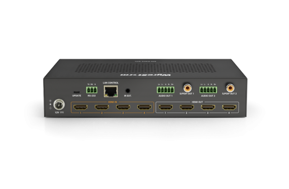 Wyrestorm MX-0404-SCL - матричный коммутатор HDMI 4K60Hz 4x4 | HDR | Бесподрывное переключение | Масштабирование выходов | Де-эмбеддинг аудио