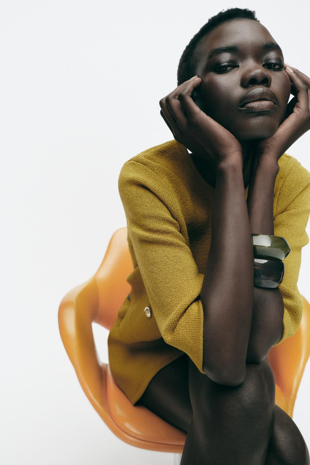 ZARA КАРДИГАН С ЗОЛОТИСТЫМИ ПУГОВИЦАМИ, ФИСТАШКОВЫЙ