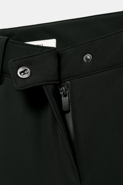 ZARA ВЕТРОЗАЩИТНЫЕ И ВОДОНЕПРОНИЦАЕМЫЕ БРЮКИ С ВЫСОКОЙ ПОСАДКОЙ, ЧЕРНЫЙ