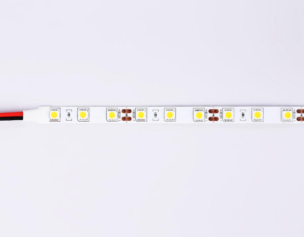 GS2003 5050 60Led/ 14.4W m/ 12V IP20 6500K/ 5000*10*1.87mm (2 конт.)