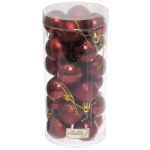 Новогодние шары 4 см (набор 24 шт) «Микс фактур», темный рубин