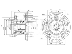 Ступица задняя (без ABS) UNIO HUB-20138