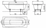Ванна стальная Kaldewei Saniform Plus 373-1 170х75 112600010001 белый