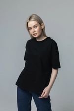 Классика Ж футболка оверсайз (черный) Lena Basco (Акция)