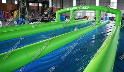 Водная горка без надувного дна, на подкачке ТУРБО «Капля большая», 137*7,28*2,4 метров