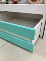 Комплект выкатных ящиков для детской кроватки Манеж эко, Домик, Манеж 2-х ярусный бирюза