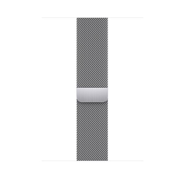 Умные часы Apple Watch Series 8 45 мм из стали серебристого цвета, миланский сетчатый браслет