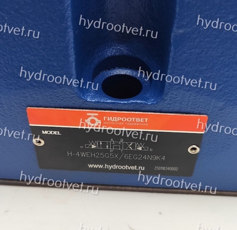 H-4WEH25G6X/6EG24N9K4 - Гидрораспределитель с электроуправлением Ду25 схема G (64), напряжение G24, каналы управления X и Y - внешние