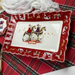 Lenardi 305-175 Прямоугольное блюдо 35х23х3,5см НОВЫЙ ГОД в под.уп.(х8)Фарфор