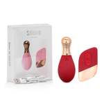 Бордовый клиторальный вибромассажер с пультом ДУ (Цвет: бордовый)