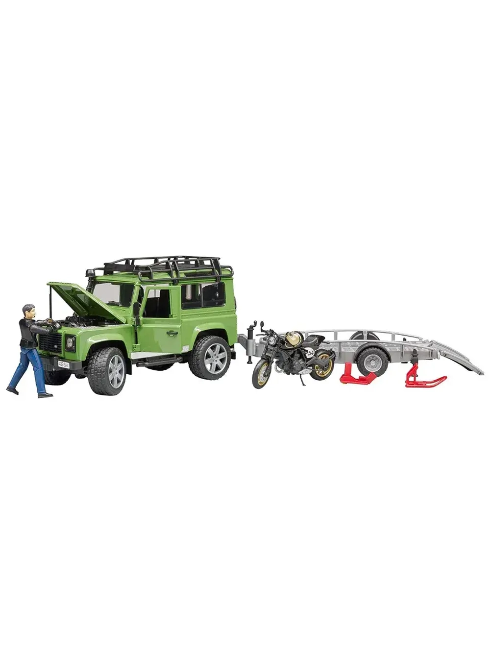 Внедорожник Land Rover с мотоциклом Ducati Брудер 02598