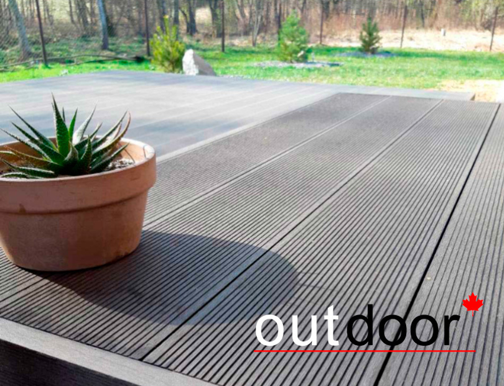 Террасная доска ДПК Outdoor 150*25*4000 мм. вельвет/шлифованная темно-коричневая
