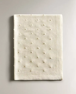 ZARA HOME ДЕТСКИЙ ПЛЕД С УЗОРОМ, ЭКРЮ