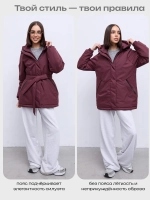 Куртка весенняя удлиненная с капюшоном