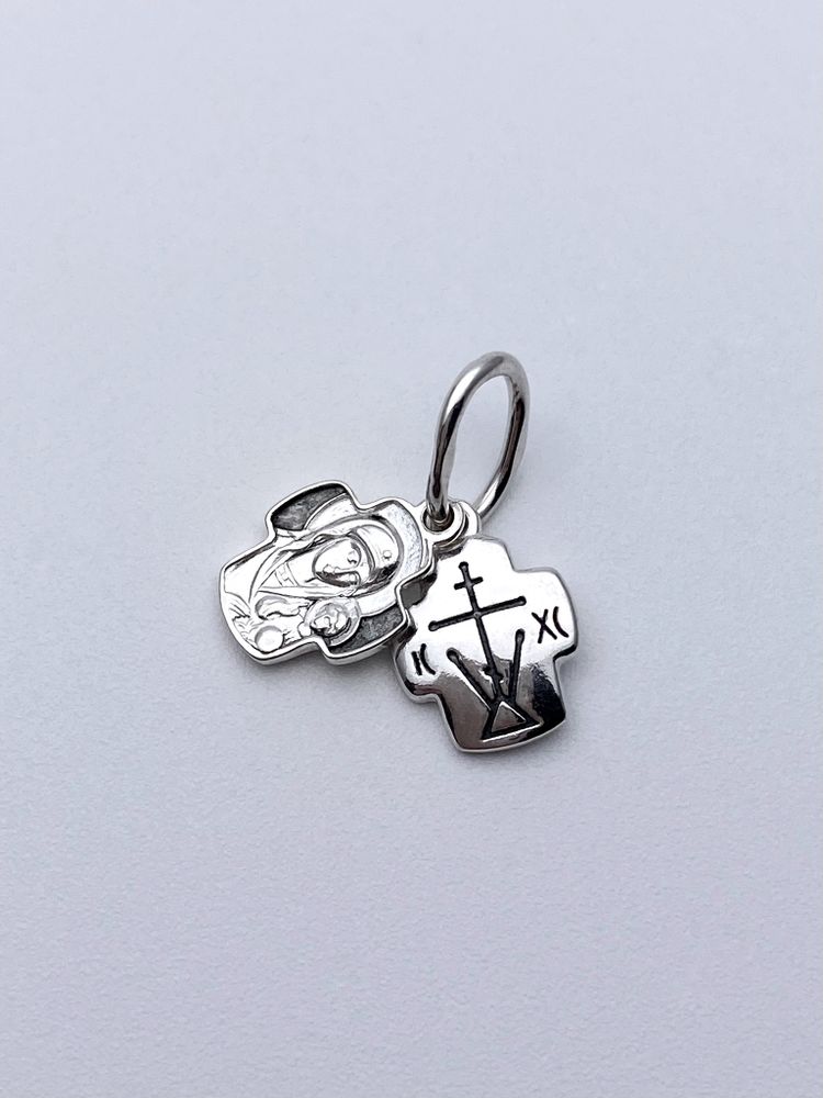 Образок из серебра/Чернение/С подвижным ухом/Георгий Победоносец