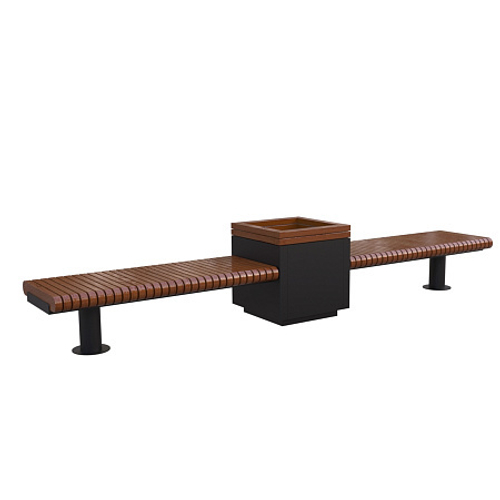 Лавка Rail Road 01 двойная с высоким вазоном