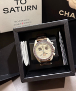 Швейцарские мужские часы Swatch x Omega Bioceramic Moonswatch Mission to Saturn SO33T100