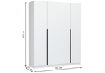 Шкаф Woodville Широн 1600 белый, белый