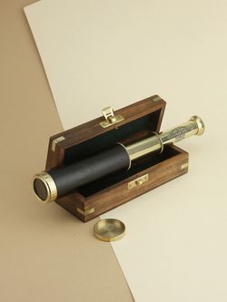 Nautical Подзорная труба в деревянном футляре