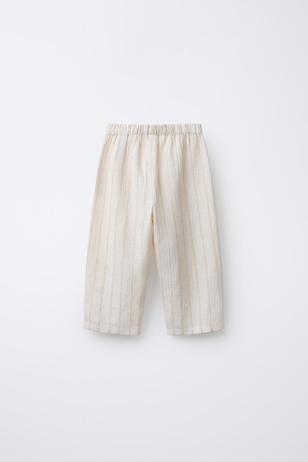 ZARA БРЮКИ ПРЯМОГО КРОЯ В ПОЛОСКУ, ЭКРЮ