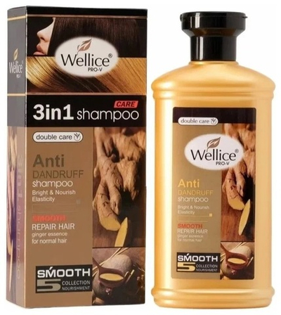 Wellice Ш-нь 3в1 п/перхоти д/норм.волос ИМБИРЬ 400г.(Сияние,Питание,Эластич.)