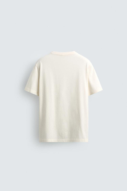 ZARA ФУТБОЛКА С ГРАФИЧЕСКИМ ПРИНТОМ «ГАВАЙИ», ЭКРЮ