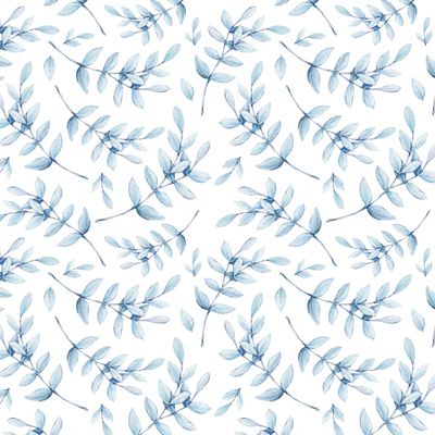 Акварельные нежно голубые веточки