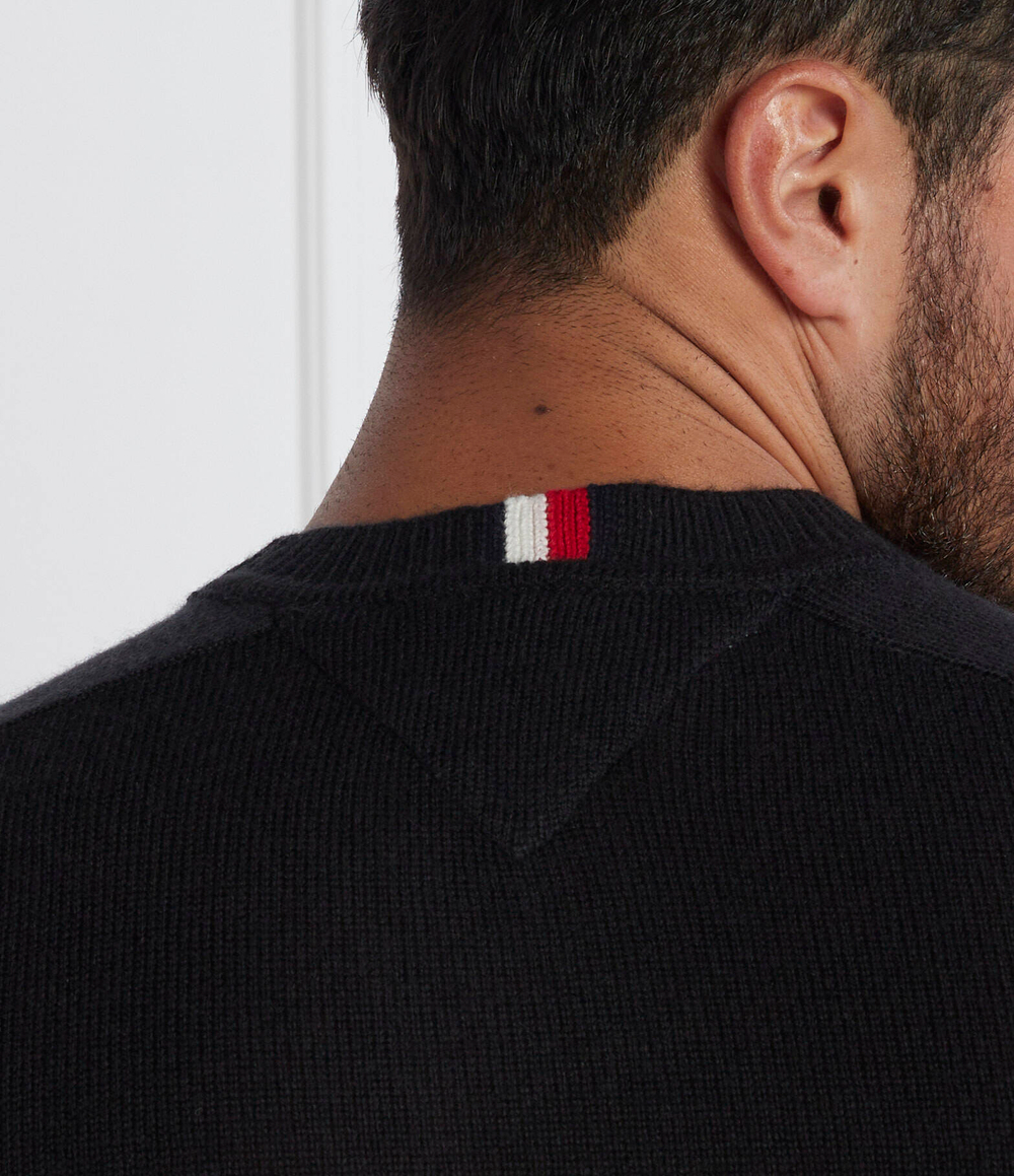 Хлопковый свитер multi htr merino crew neck Tommy Hilfiger - черный(MW0MW33100)