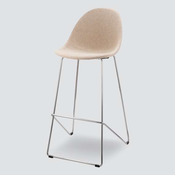 Барный стул Vid Soft 75 см, бежевый, ножки хром