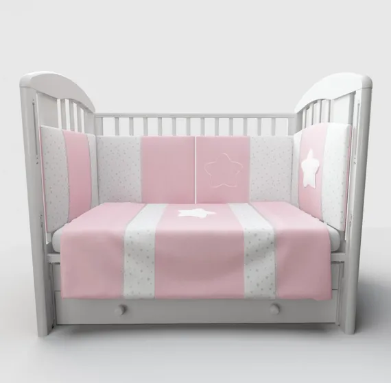 Набор в кровать для новорожденных Lollycottons Maks Star, Розовый