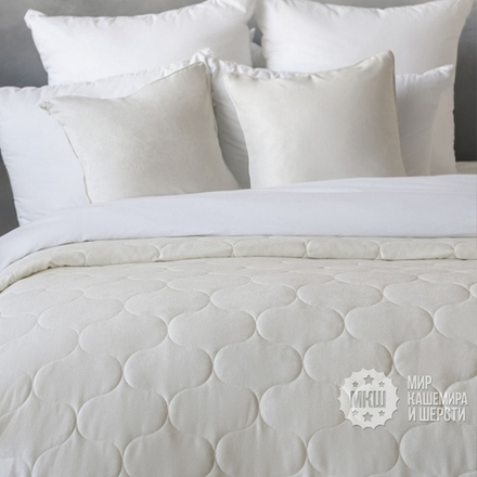 Покрывало для спальни велюровое ДОВВЕР (арт. BL02-288-01) - 230х250 см. - сливочное