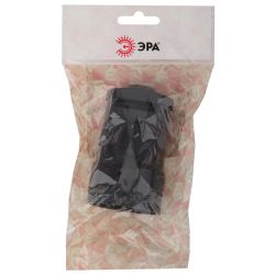 Розетка ЭРА Rx1-B кабельная без заземления прямая 10A черная