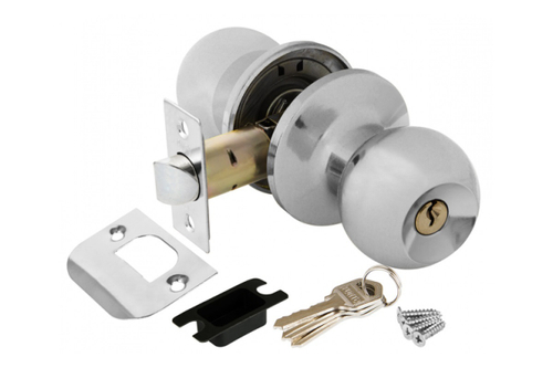 Замок шар Хром с ключом,фиксатором PUNTO 6072 СР-Е