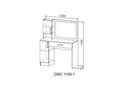 МС Софи Стол макияжный (Сонома/Белый) СМС 1100.1, ДСВ-Мебель, г. Пенза
