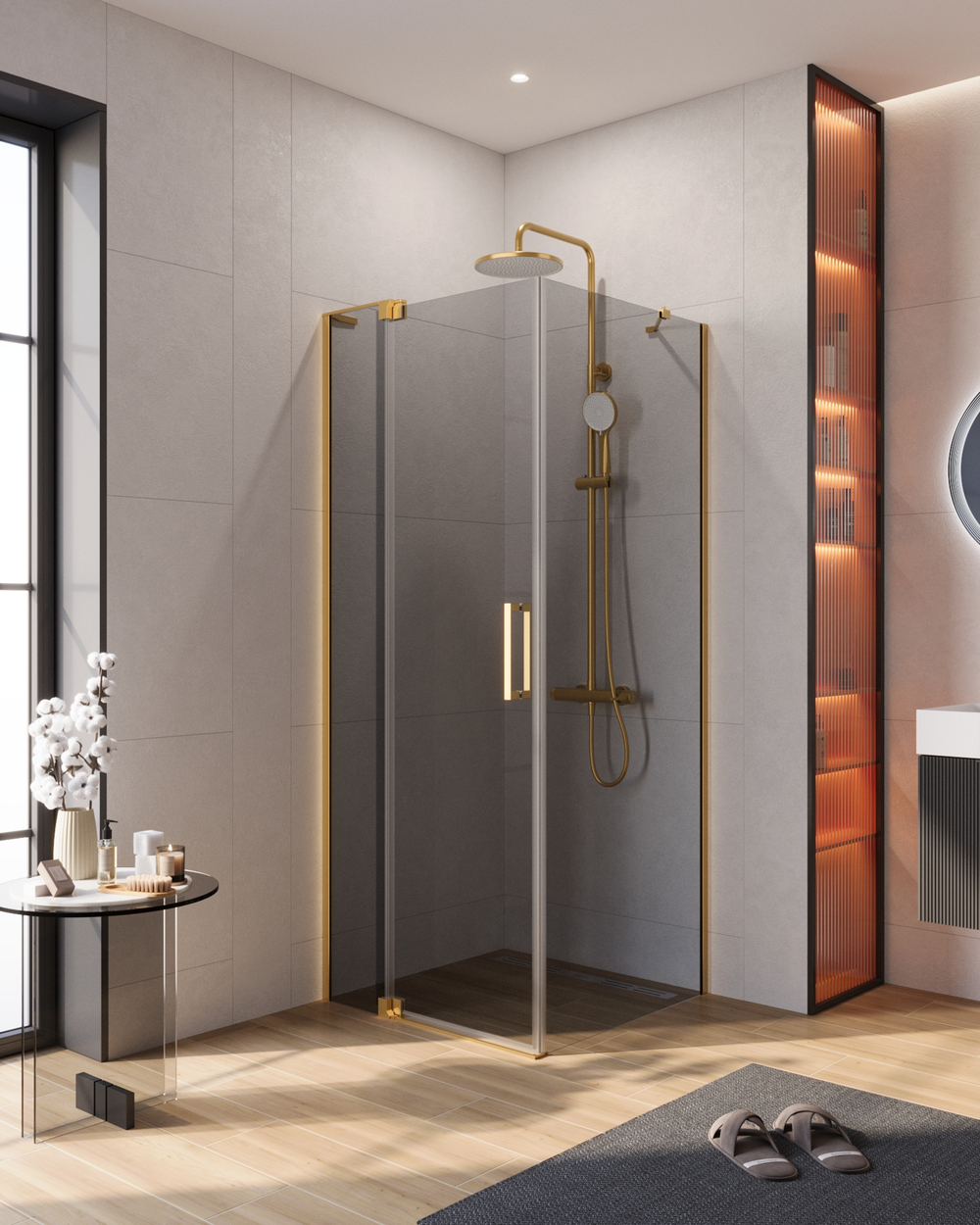 Душевой уголок CEZARES SLIDER-AH-1-80-70/80-GRIGIO-BORO