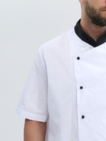 Костюм повара с коротким рукавом Шоколад (тк.ТиСи), черный/белый