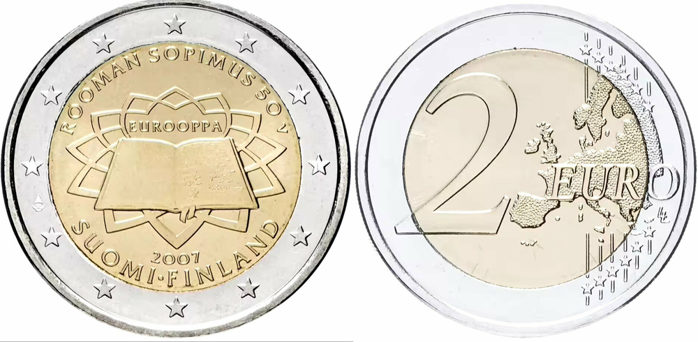 Финляндия 2 евро, 2007 50 лет подписания Римского договора UNC