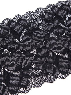 03-266 Кружево эластичное 23 см, черный 170