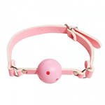 Дышащий кляп на мягком ремешке с застежкой ROSYLAND BDSM (розовый) (Цвет: розовый)