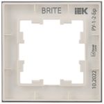 BRITE Рамка 1-местная РУ-1-2-Бр стекло белый матовый IEK