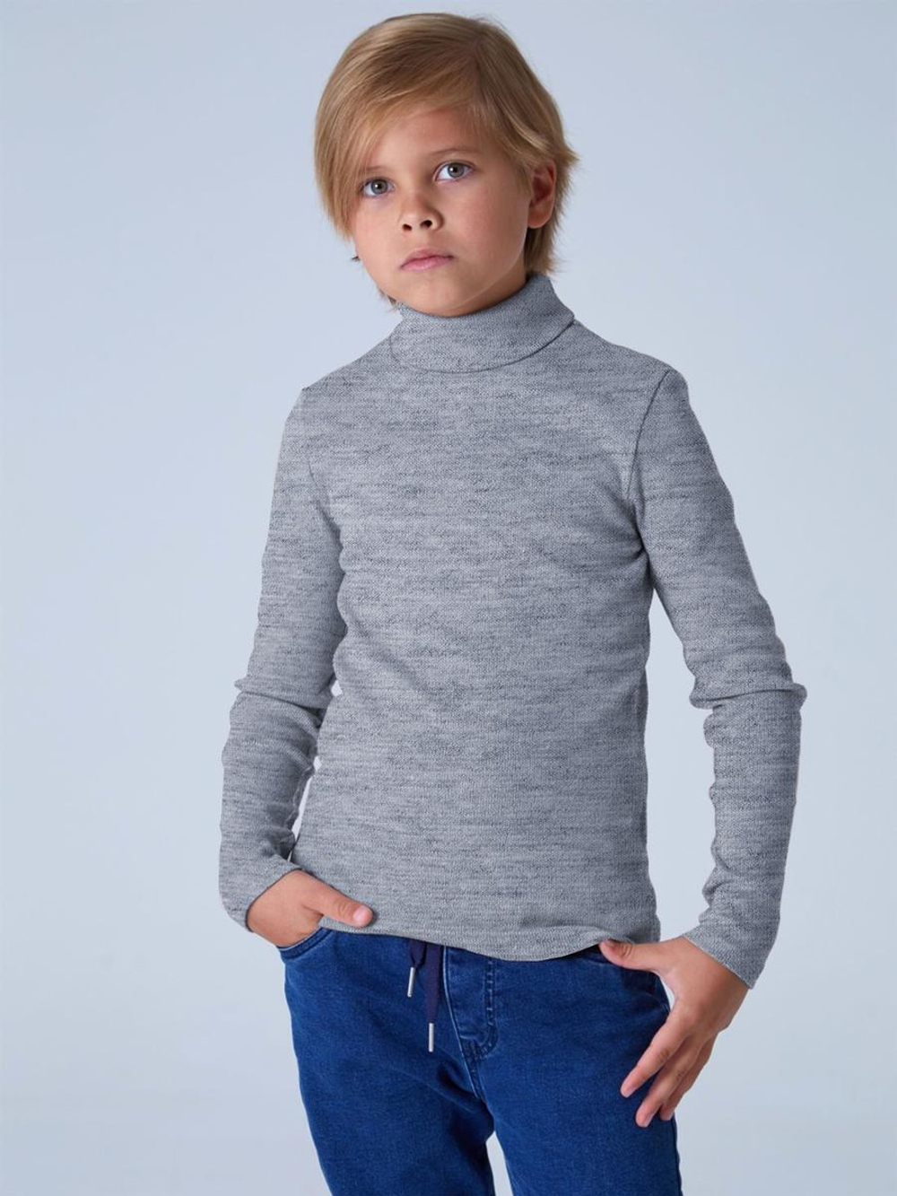 Водолазка для мальчиков "Школа-7" меланжево-серый, р.128 (Ивашка)
