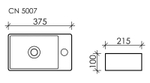 Рукомойник Ceramica Nova Element 37,5 см CN5007, отверстие под смеситель R