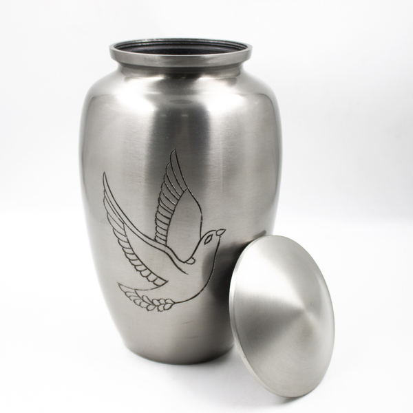 Урна для праха металл с гравировкой "Голубь"