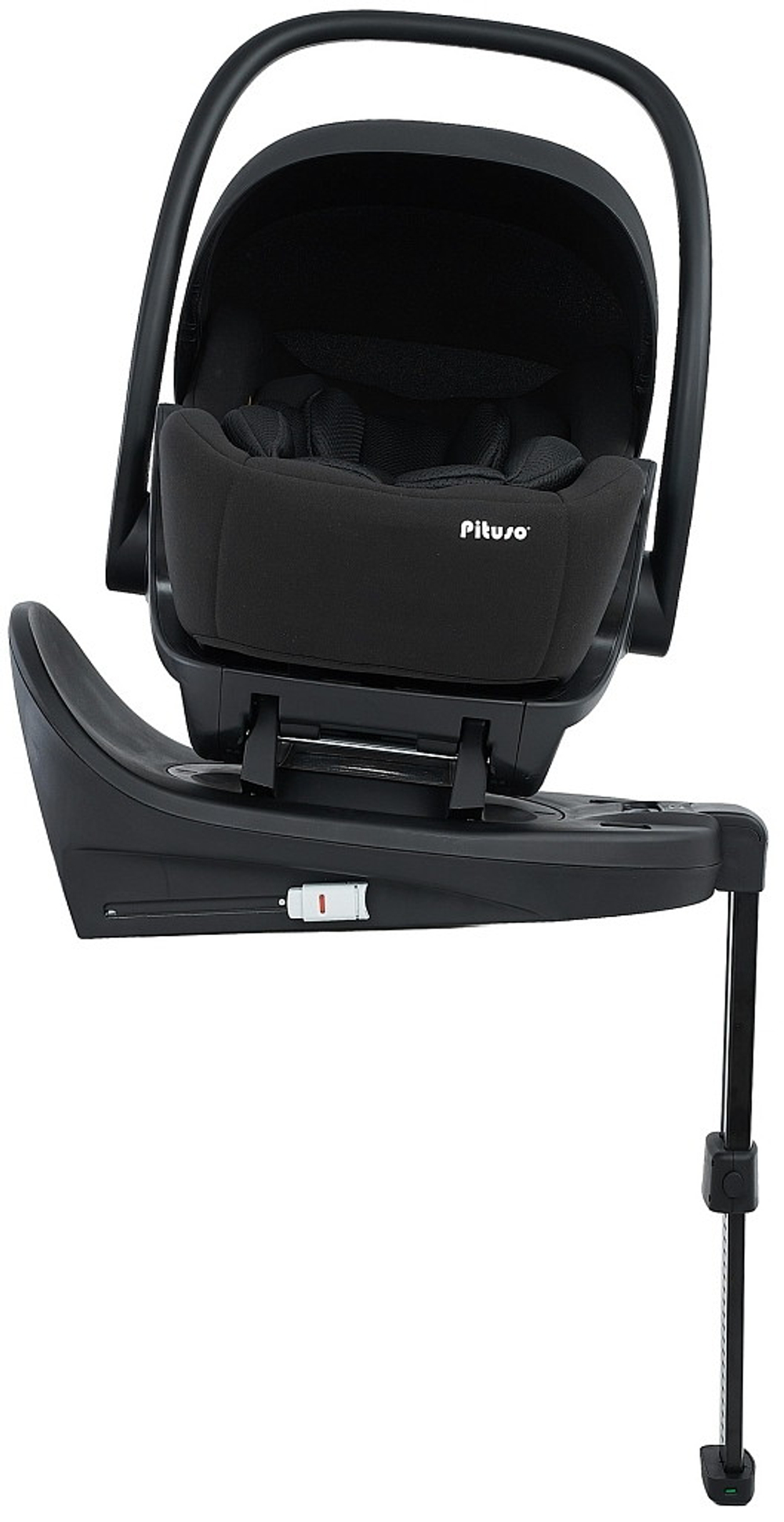 Детская коляска Pituso Teffy 4 в 1 с автокреслом Baesa Black с базой Blue Tea/Graphite