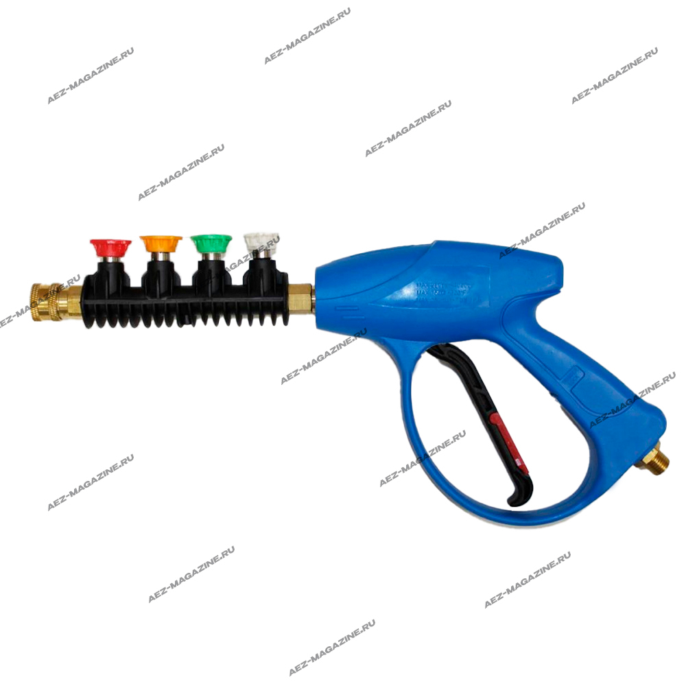 Пистолет для автомоек универсальный с 4-мя соплами в комплекте, резьба М14