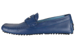 GUCCI Interlocking Collection Leather Loafers Men"s Blue