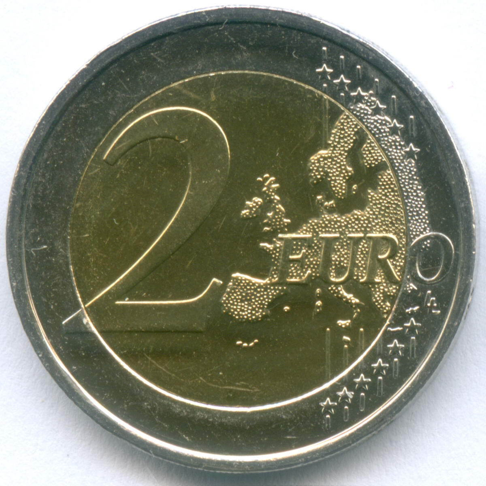 2 евро 2021 год. Финляндия. Журналистика. Биметалл UNC